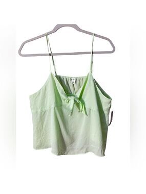 BP. Womens Green Cami Spaghetti Strap Scoop Neck Crop Top Shirt Plus Size 1X NWT